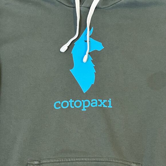 Cotopaxi llama logo men's green logo hoodie woods color sweatshirt size S - Picture 2 of 11